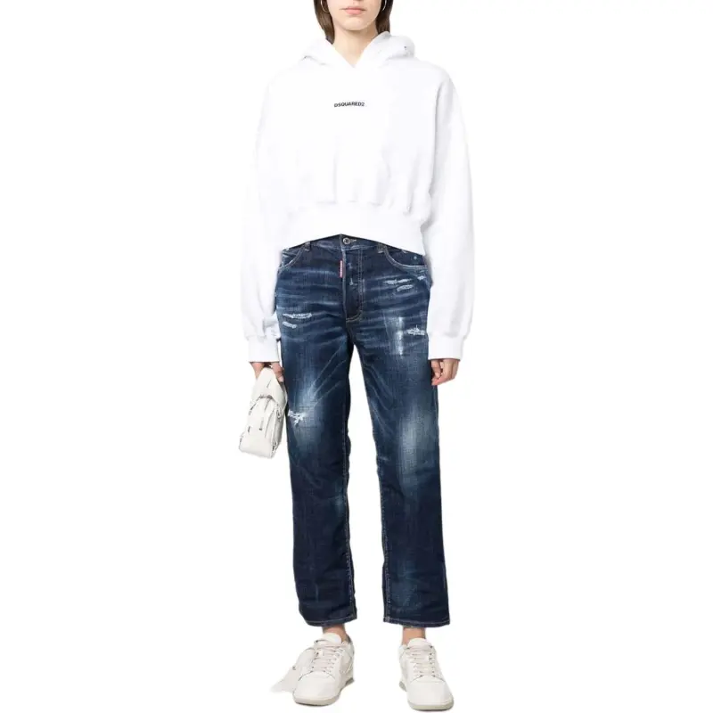 DSQUARED 2 Crinckled Jennifer Cropped Jeans-2