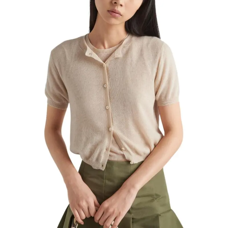PRADA Short sleeved Cashmere Cardigan-1