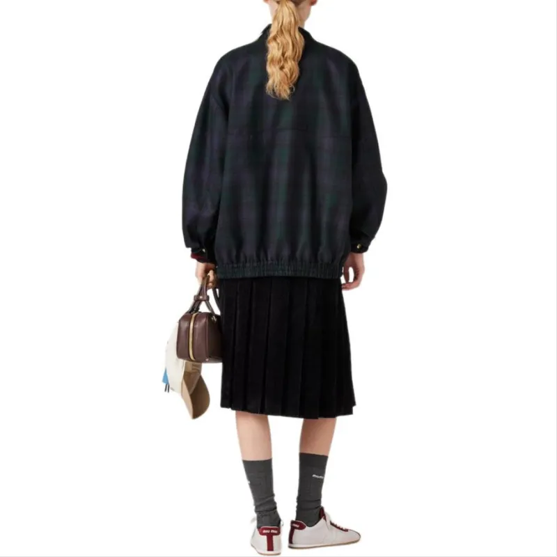 MIU MIU Zip Up Checked Jacket-2