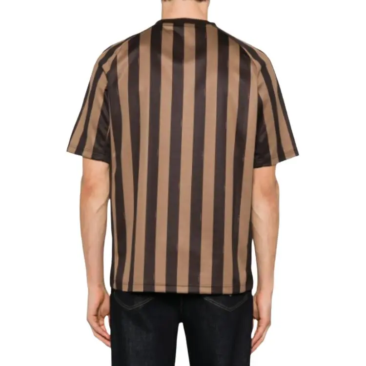 FENDI V Neck Striped T Shirt-3