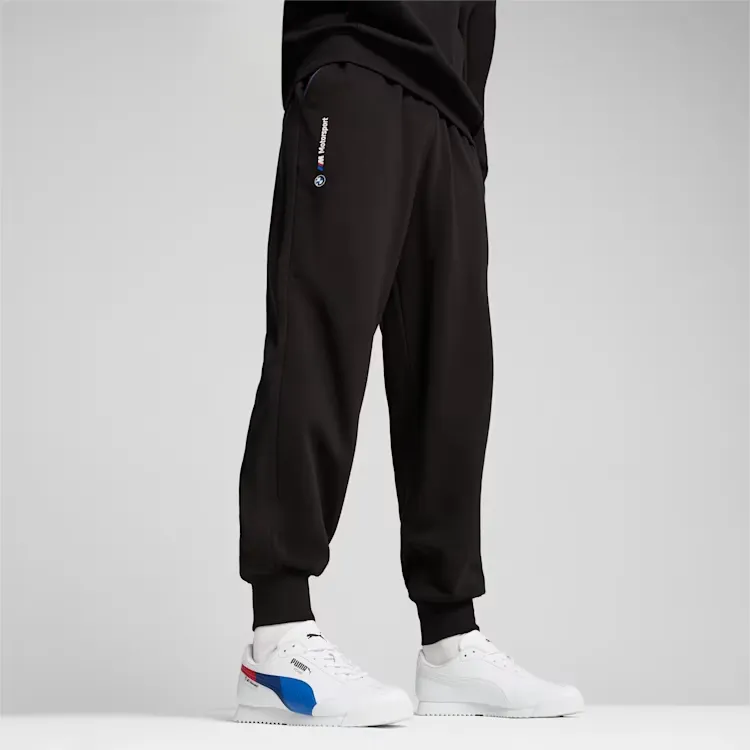 PUMA BMW M Motorsport SS24 ESS+ Fleece Pants Knitted Sweatpants Men's Black-3