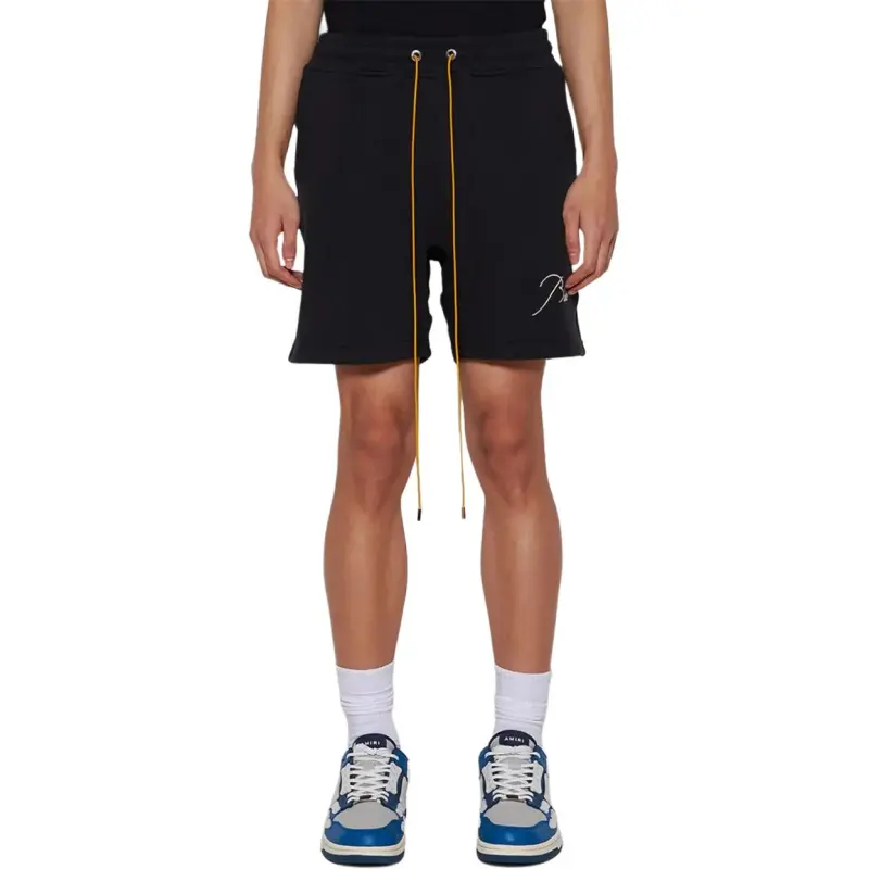RHUDE Logo embroidered Cotton Track Shorts-2