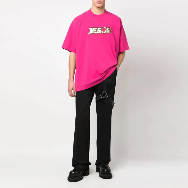 Vetements T-Shirts Men Peach Pink-2