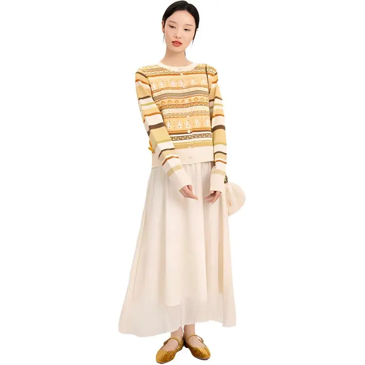 Fragment Sweater Women's Ginger Yellow-3