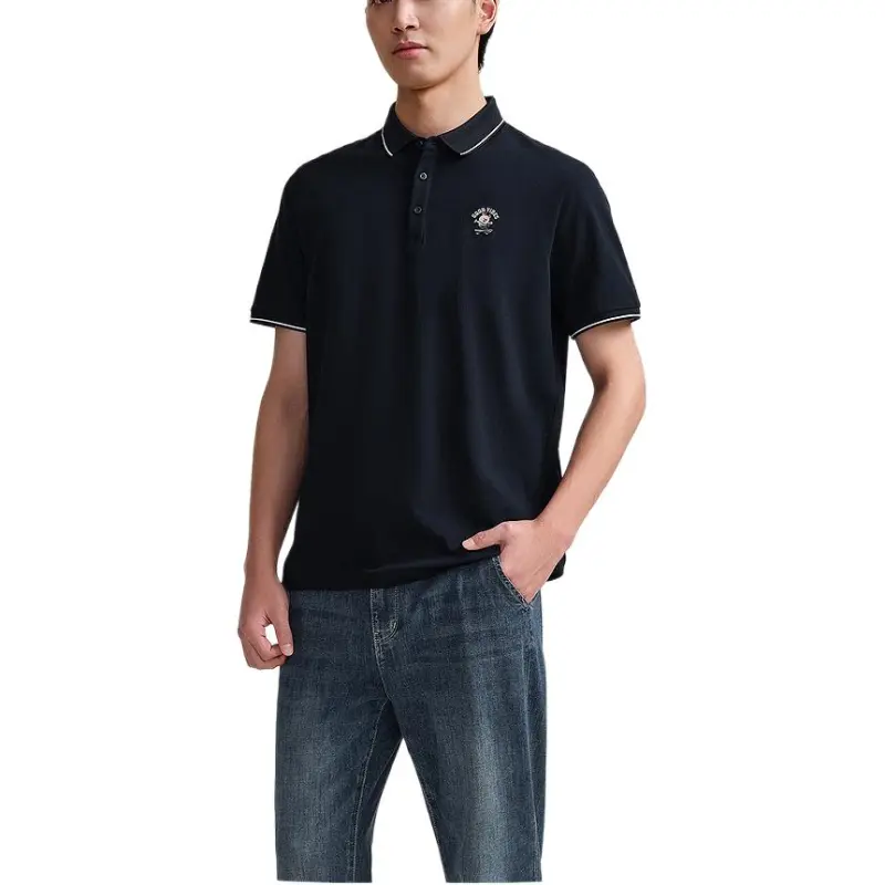 HLA Polo Shirts Men Navy Blue G6-3