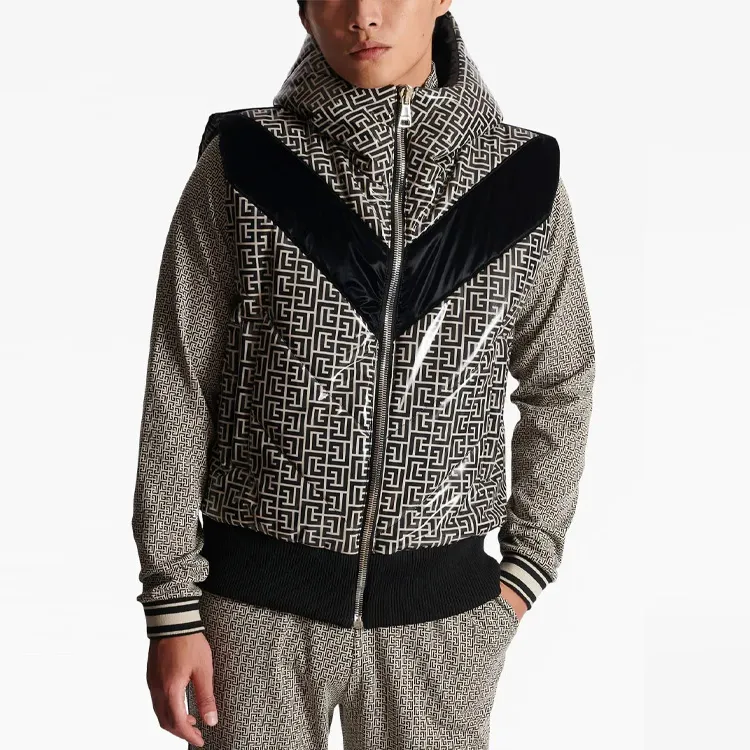 BALMAIN Monogram print Puffer Gilet-1