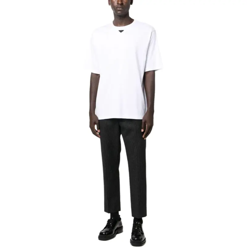 PRADA Logo Plaque Crewneck T Shirt-2