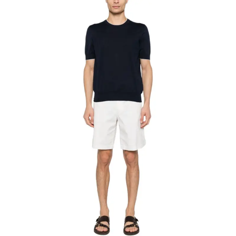 Brunello Cucinelli Short Sleeved Ribbed Jumper-1
