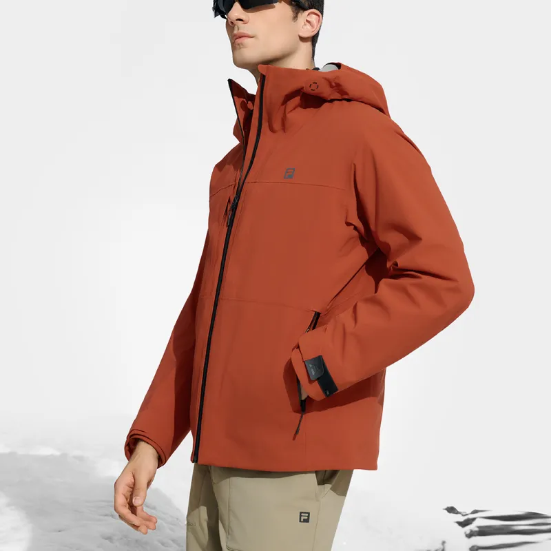 FILA Windproof Thermal Windbreaker Jacket Men's Sandy Orange-5