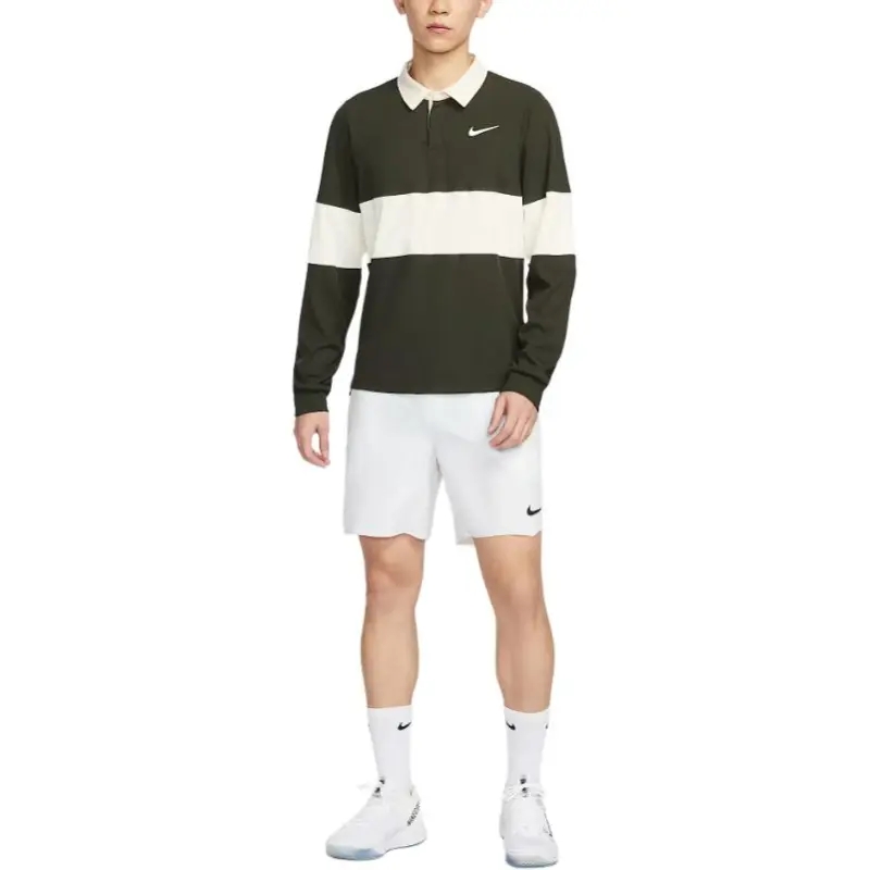 Nike Dri FIT ADVCourt Slam SS25 Tennis Top Men's Sequoia Green/Light Ivory White/White-1