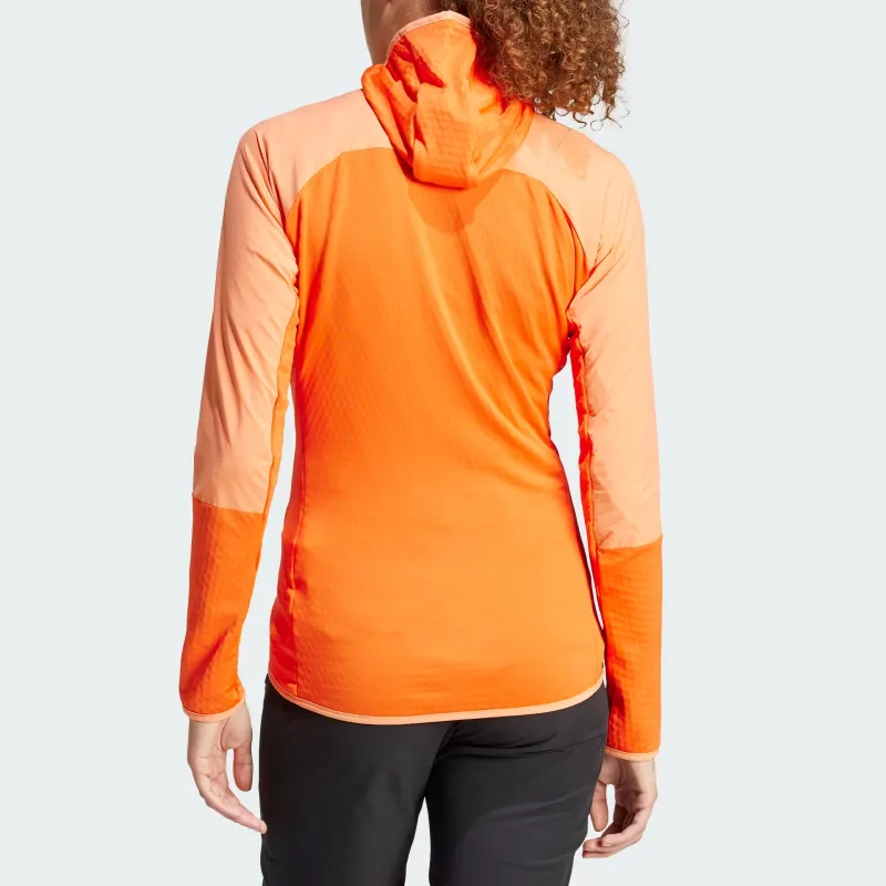 Adidas Terrex Techrock Hooded Wind Fleece Jacket Jackets Coats Women's Orange-2