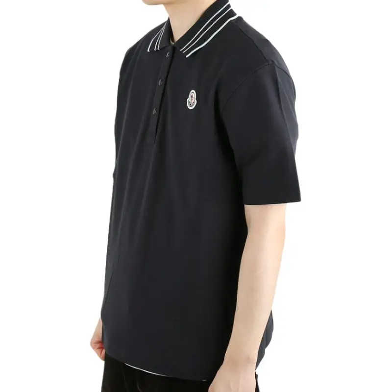 Moncler Logo patch Cotton Polo Shirt-3