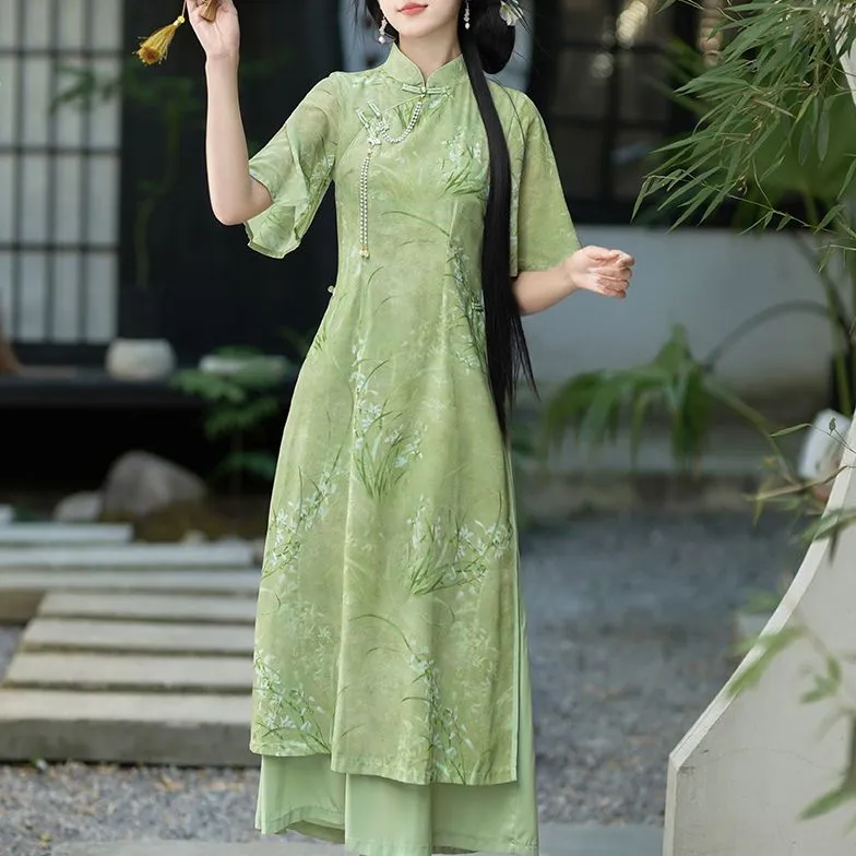 SONDR Cheongsams Women's Green-1