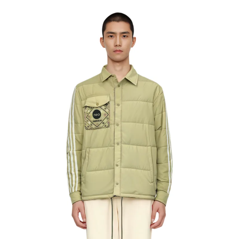 Adidas Neo Puffer Jackets Men Brown Green-2