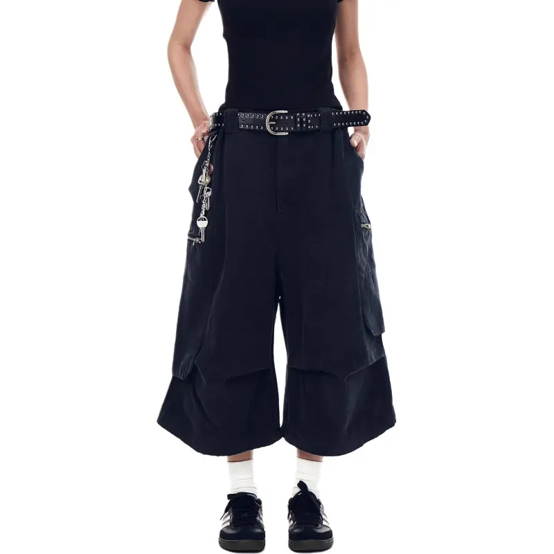 VINMUK Denim Shorts Unisex Black-3