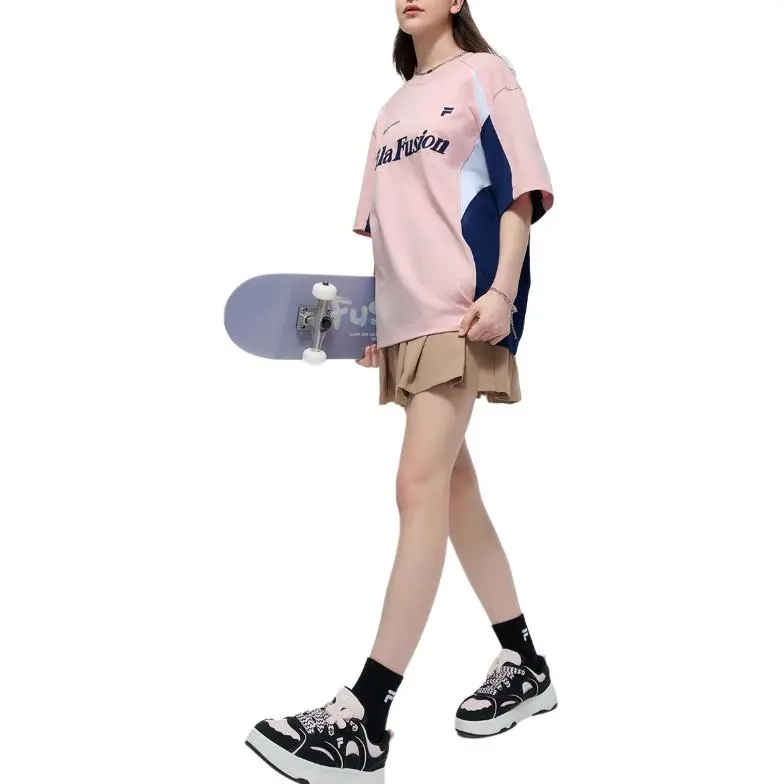 FILA FUSION LIFEFOB T Shirt Unisex Orange Gray Pink-4