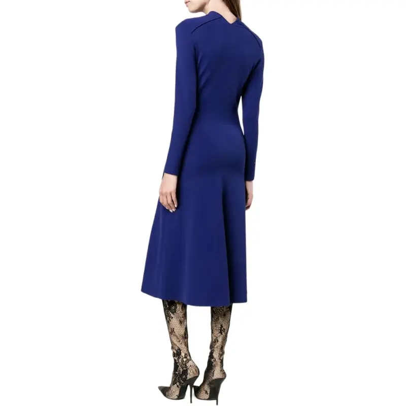 Balenciaga Long Sleeved Dress Regular Fit Women's Blue-3