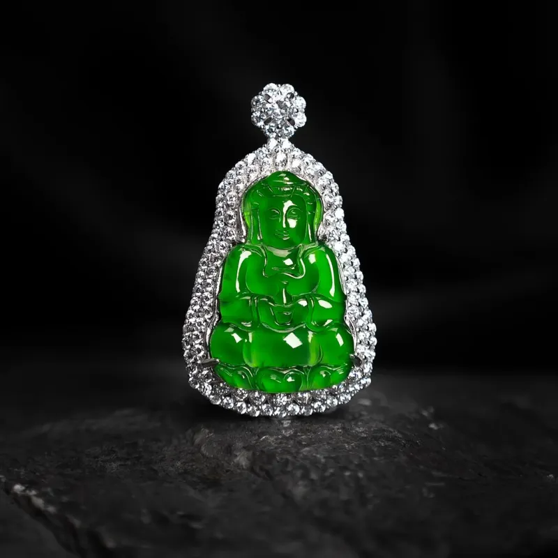 KALAIYIN Ice Glutinous Jadeite Necklaces Men's-2