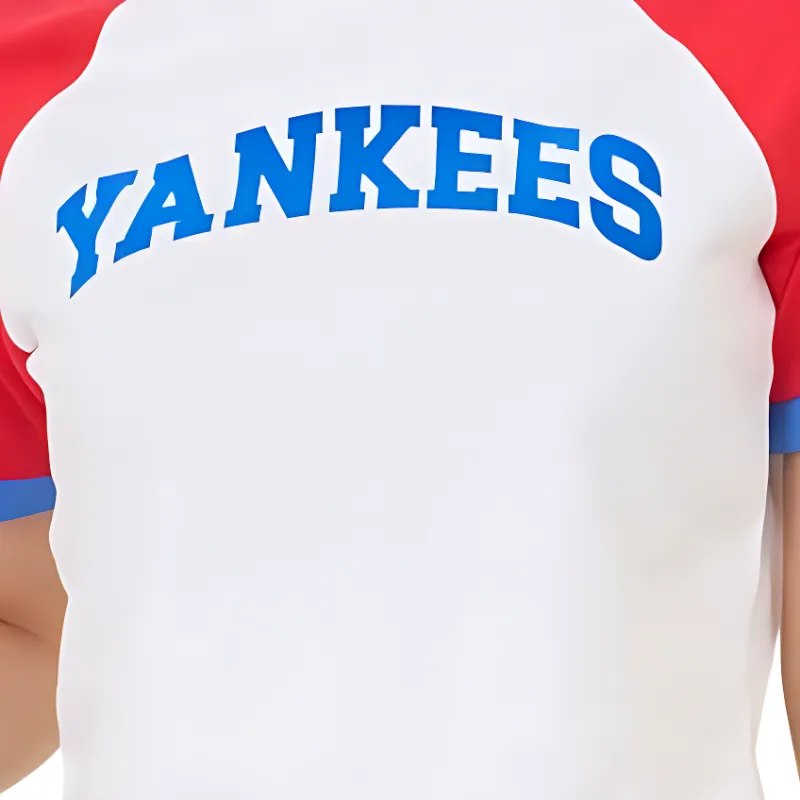 MLB New York Yankees Varsity Raglan Sleeve T Shirt Women's Red-4