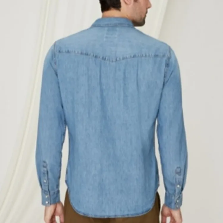 GAP Shirts Men Denim Blue-3
