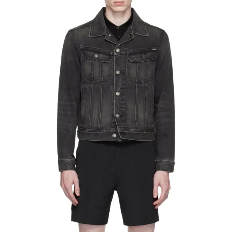 TOM FORD Denim Jackets Men Black-2