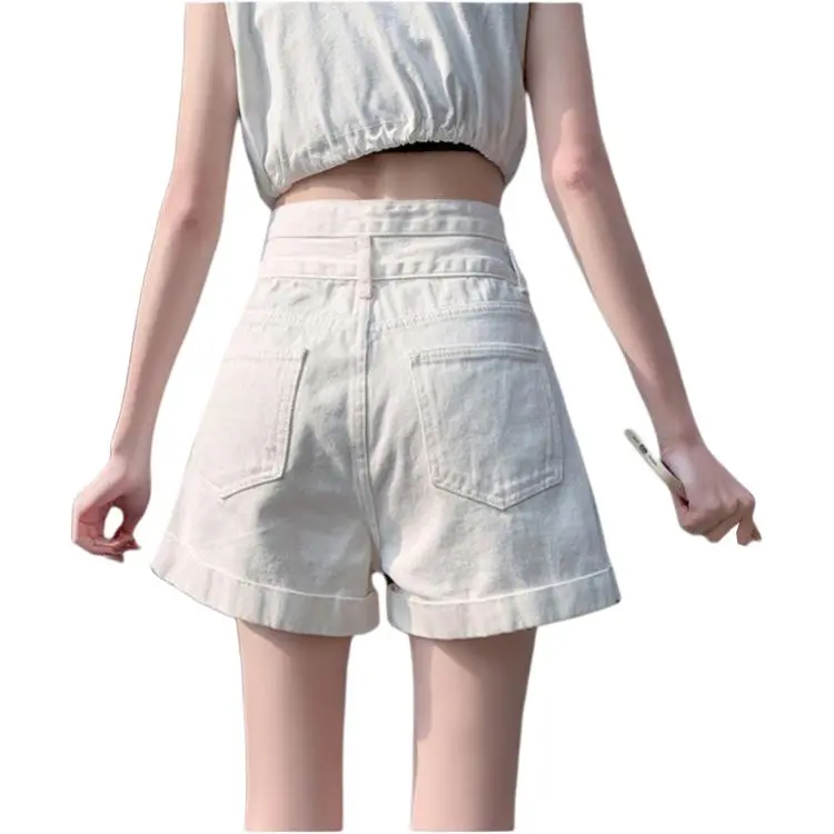 Concubine Zhu Denim Shorts Women's White-4
