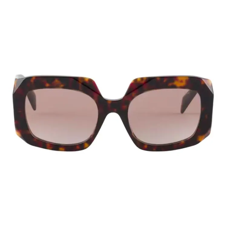 PRADA Subject To Official Website Irregular Shape Sunglasses Unisex Tortoiseshell-1