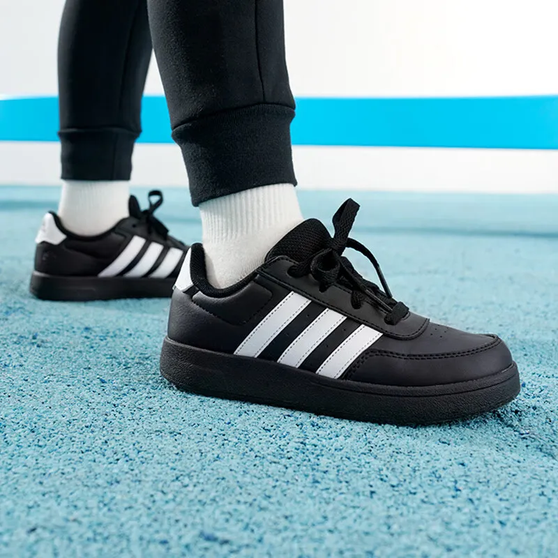 Adidas Neo Breaknet Anti Slip Wear Resistant Low Top Skateboard Shoes Black White Kids'-2