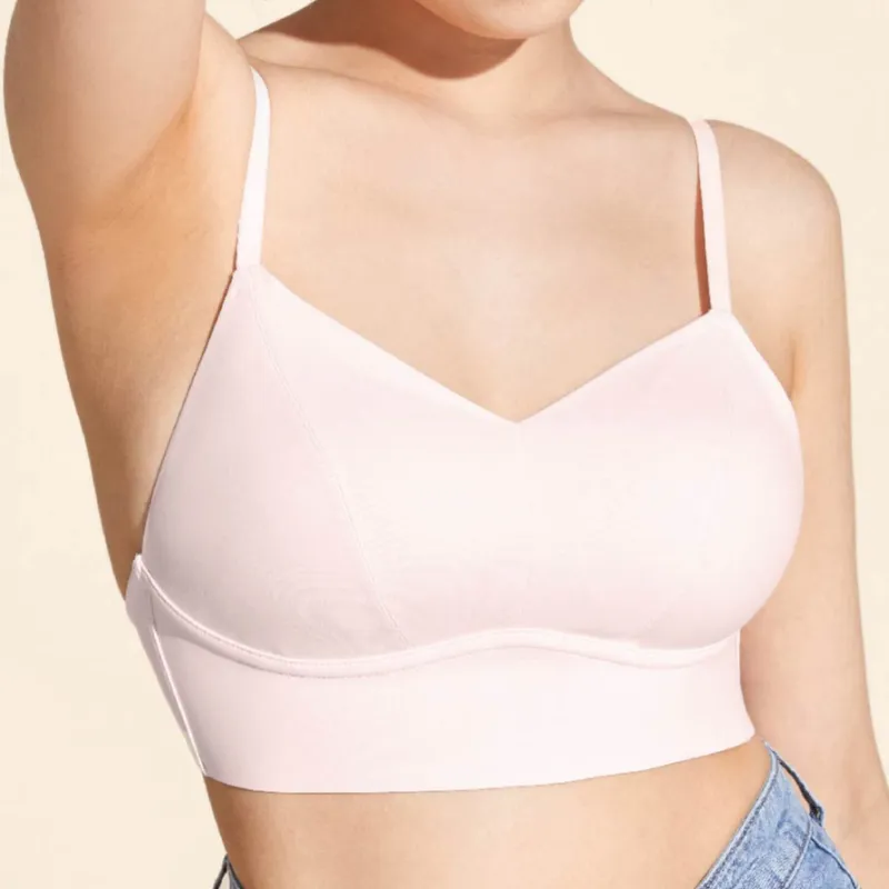 Toffee Pie Comfortable Seamless Back Smoothing Outerwear-Ready Wireless Triangle Cup Minimizing Underwear Women's-10