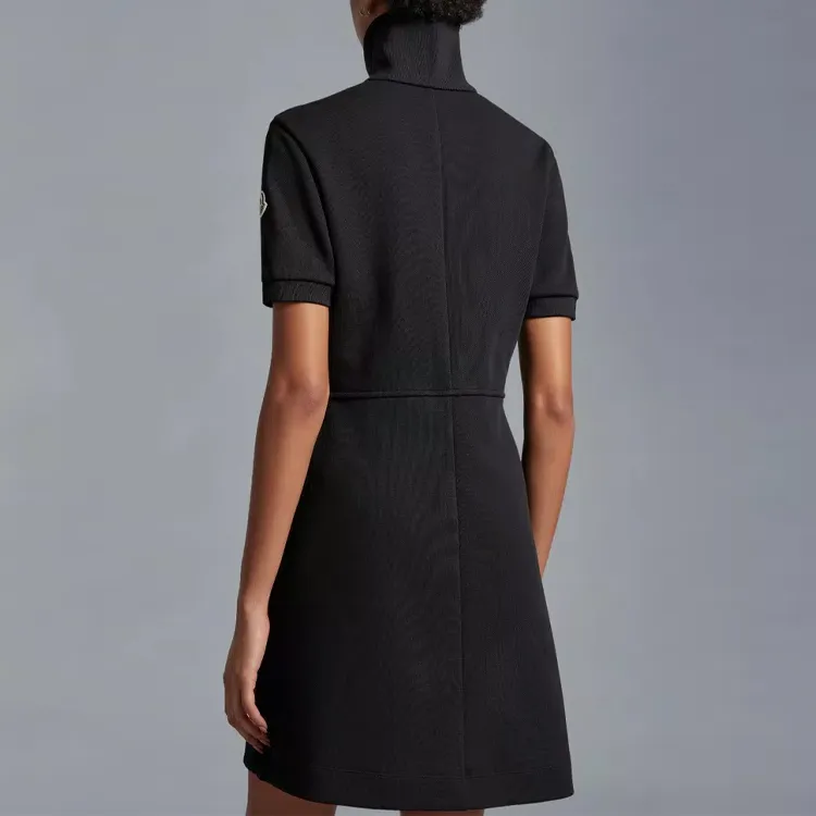 Moncler Polo Dress Short Sleeved Dress Women's Black-2