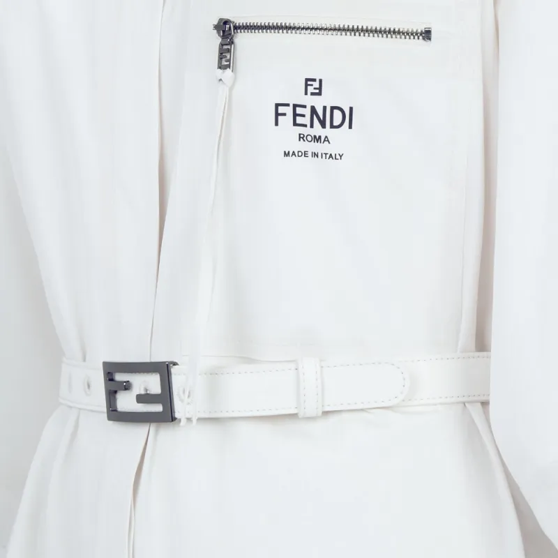 FENDI Short-Sleeved Dresses Women's White-4