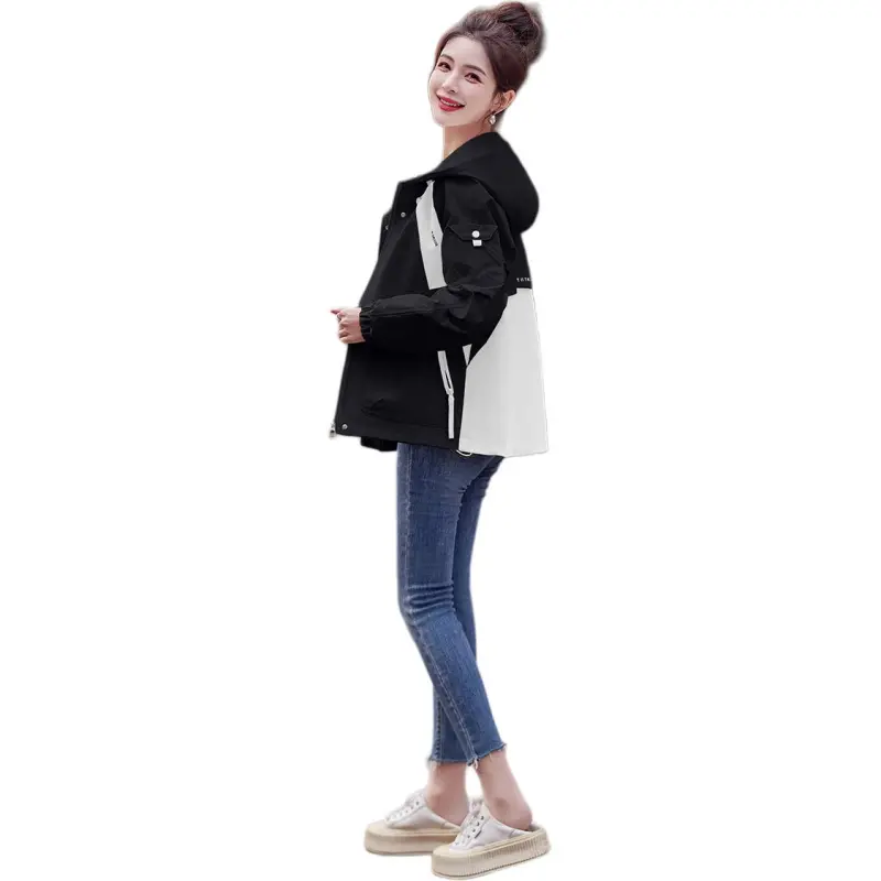 Fele.d Windbreaker Jacket Trench Coat Women's-3