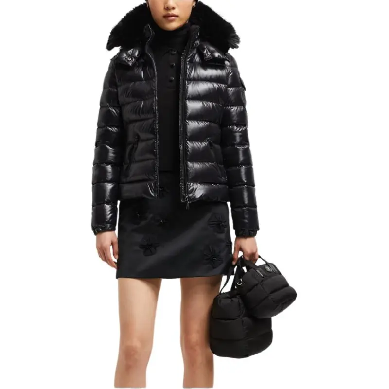 Moncler Logo Patch Hooded Down Coat-3