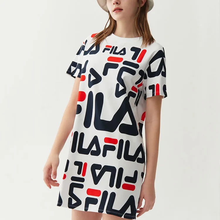 FILA Short Sleeved Dress Women's White-2