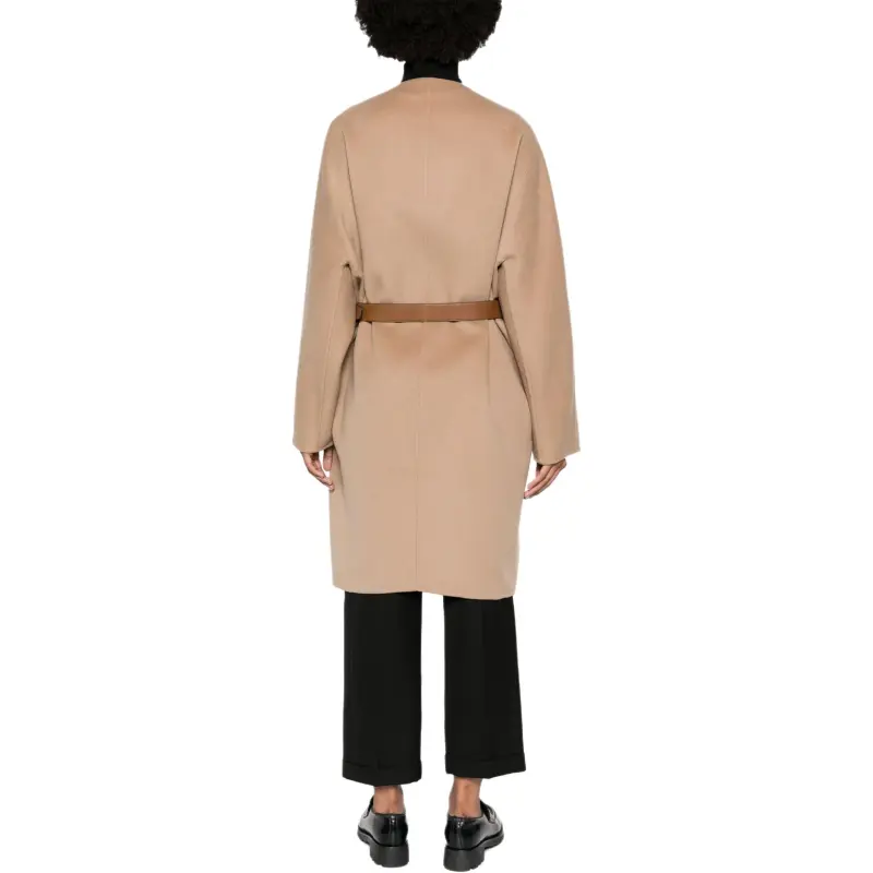 PRADA Crewneck Button-Up Long Coat-2
