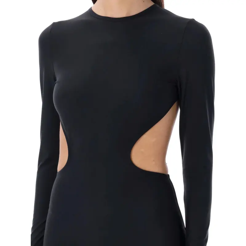 Balenciaga Women's Cut Out Maxi Dress Black-4