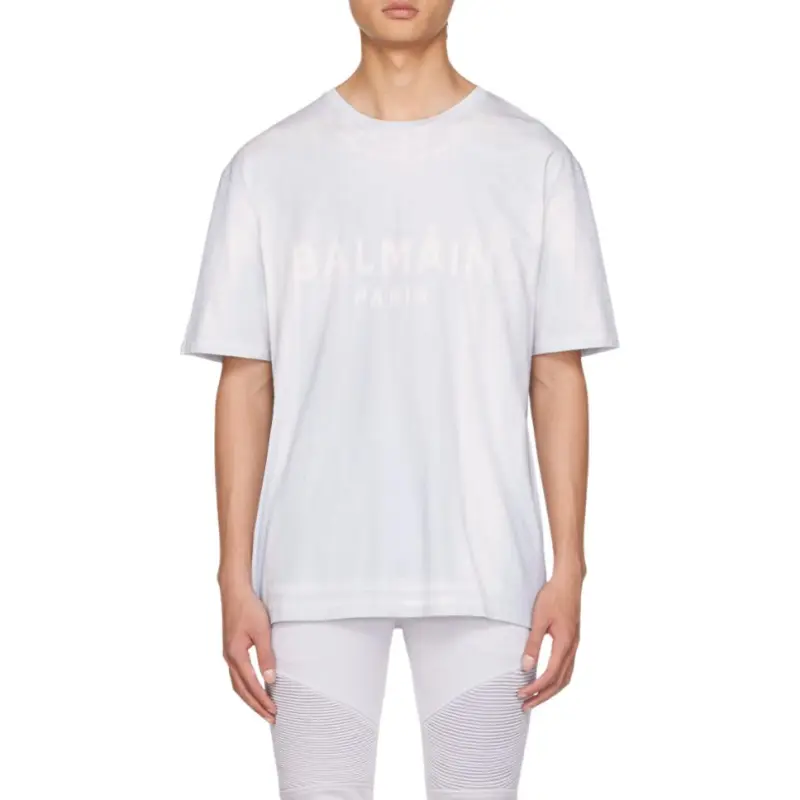 BALMAIN T Shirts Men White Blue-3