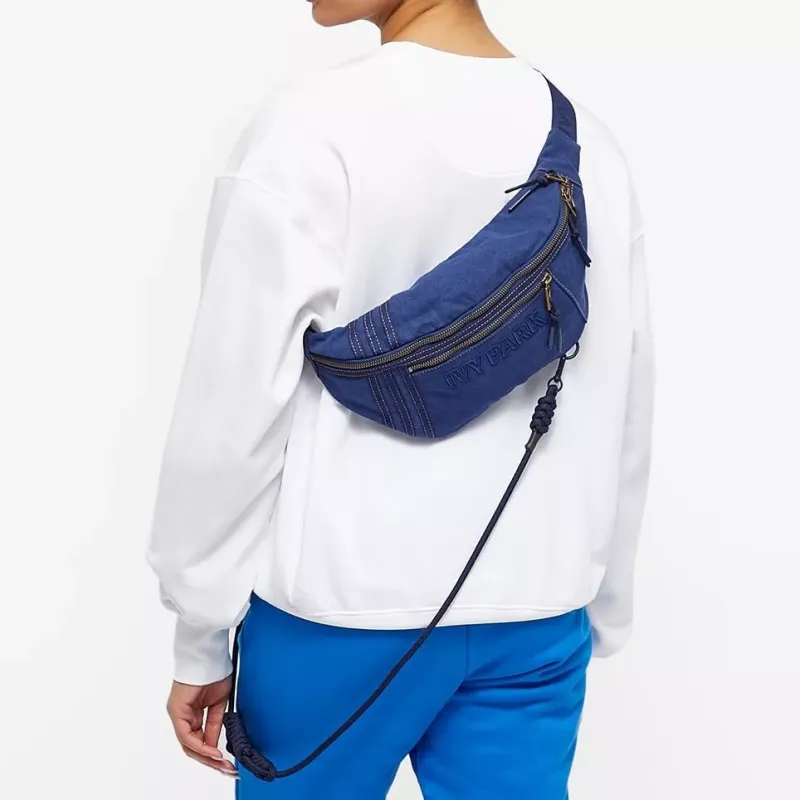 Adidas Originals IVY PARK Collaboration Cotton Shoulder Bag, Crossbody Bag, Fanny Pack Regular Unisex Dark Blue-4