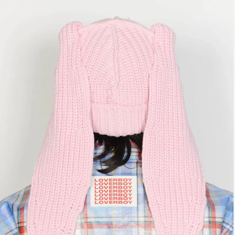 CHARLES JEFFREY Loverboy Chunky Rabbit Cotton Beanie-5