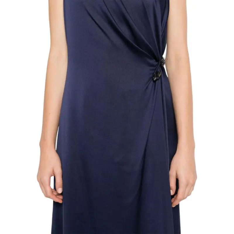 GIORGIO ARMANI Embellished Satin Midi Dress-4