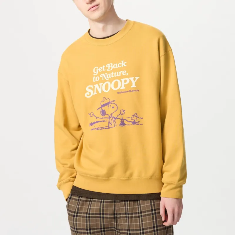 UNIQLO PEANUTS Collaboration Sweatshirt Unisex Light Yellow-4