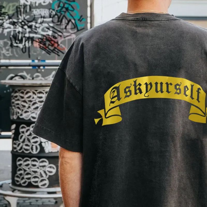 Askyurself T Shirt Unisex Washed Black-3