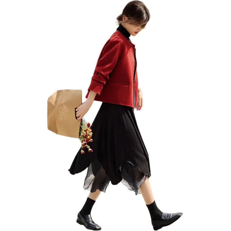 XWI Coats Women's Burgundy-1