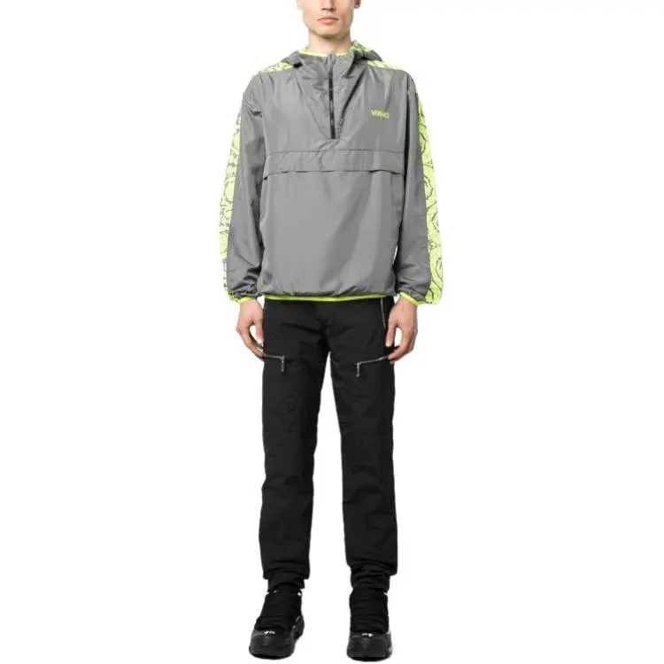 VERSACE Logo Printed Half Zip Jacket-2