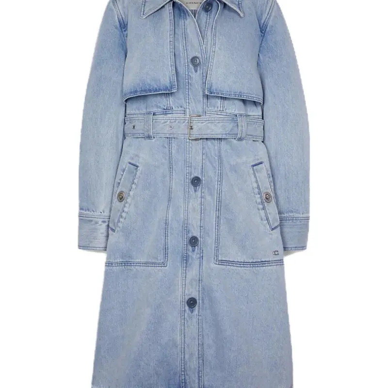 COACH Trench Coats Women's Blue-4