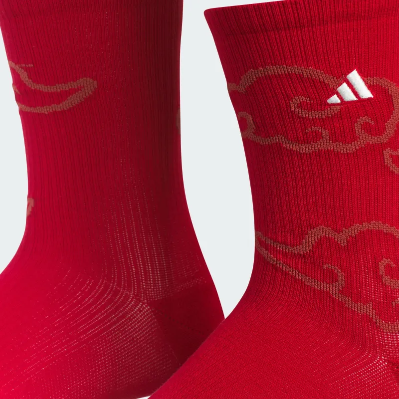 Adidas Mid Calf Socks Unisex 1 Pack Energy Red/Jade White/Soft Red-2