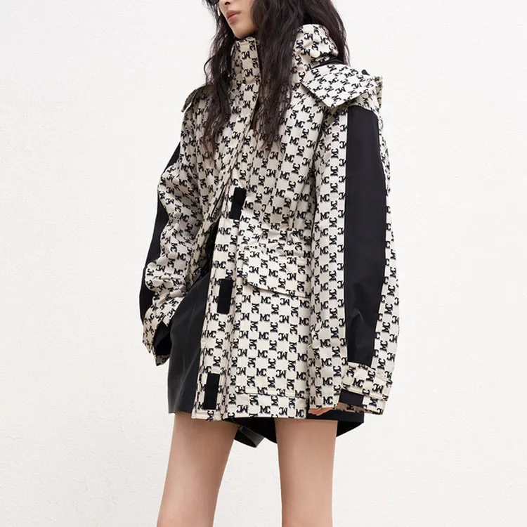 MOCO Down Jacket Women's White Base With Black Text-2