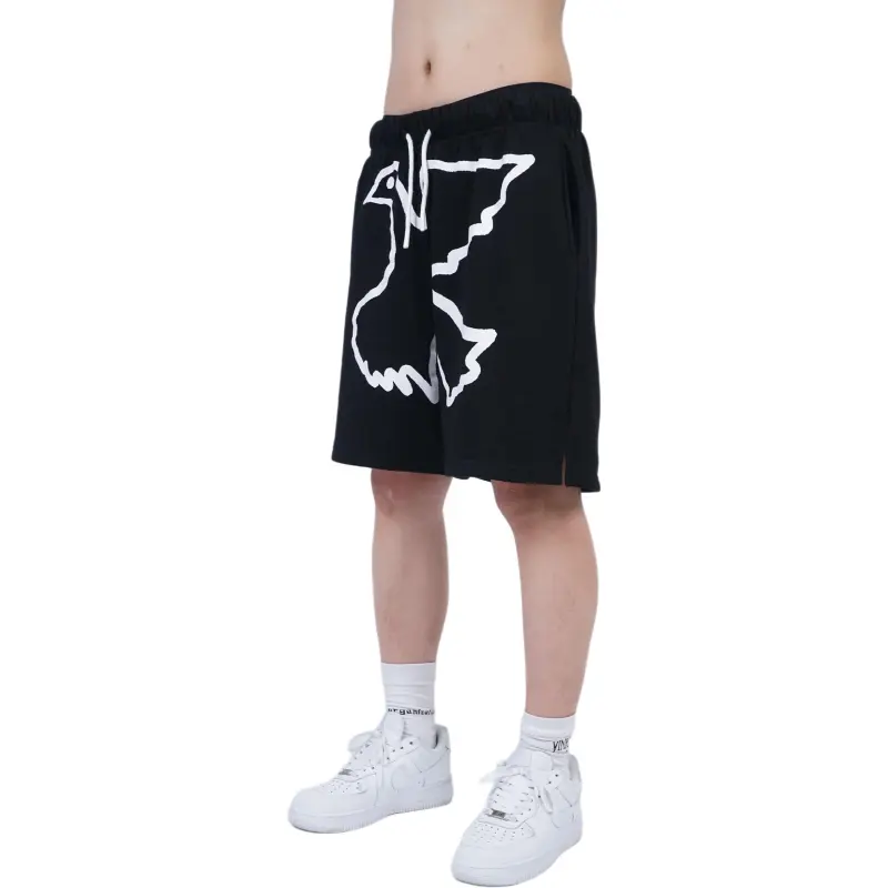 VINKID ORGANIZATION Casual Cotton Knee Length Pants Unisex Black-2