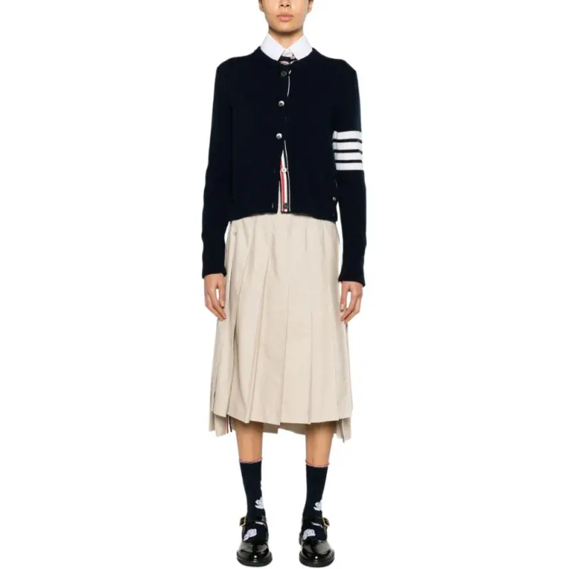 THOM BROWNE THOM BROWNE 4 Bar Stripe Detailed Cardigan-2