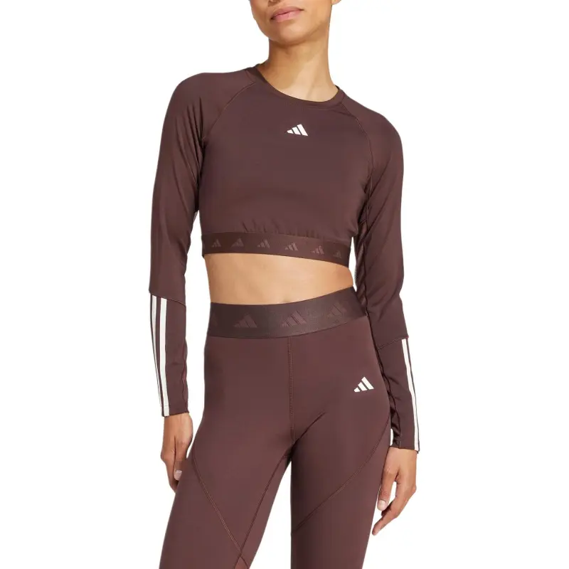 Adidas Free Shipping With AdiClub Hyperglam Training Cropped Long Sleeve Tee-1